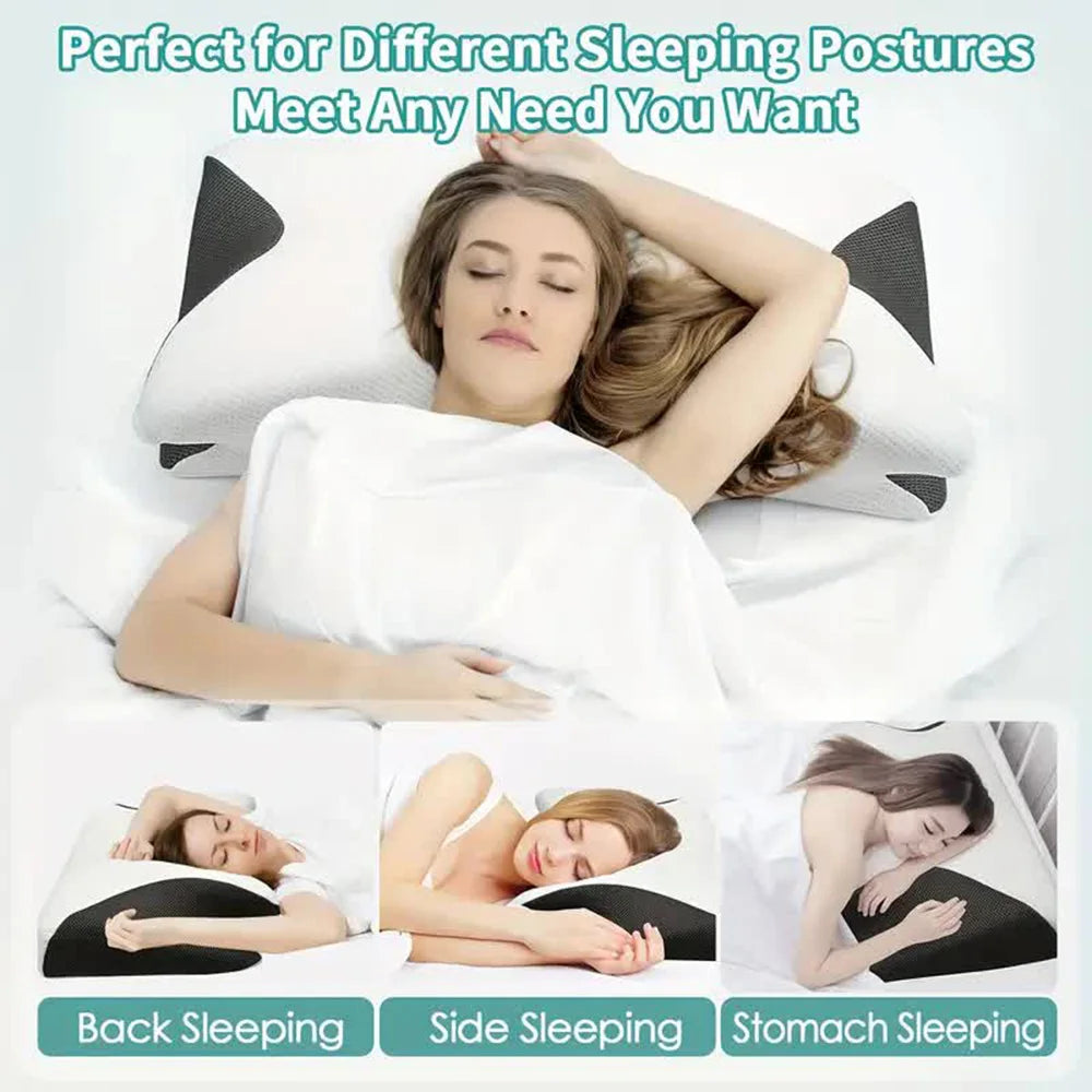 Butterfly Sleep Memory Neck Pillow - Slow Rebound - Comfortable Memory Foam - Cervical Orthopedic For Neck