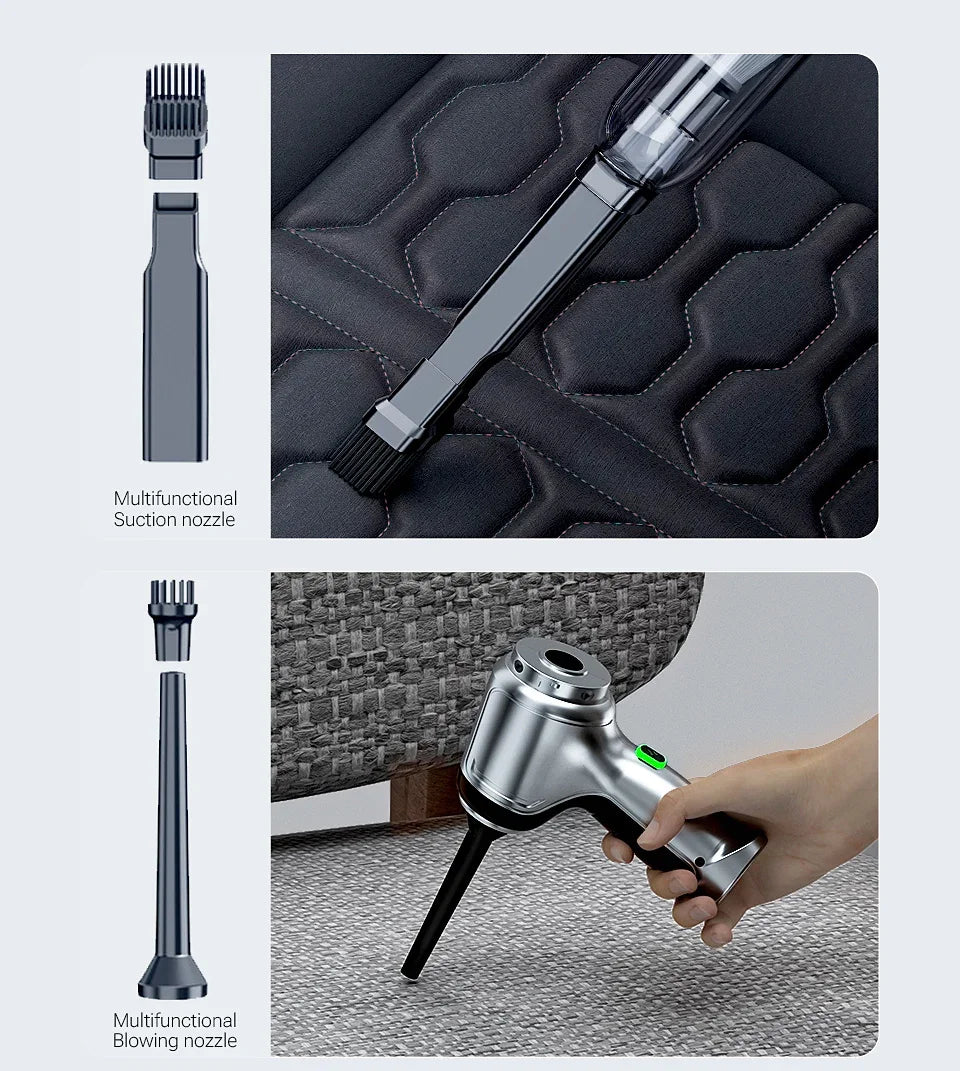 New Mini Portable Car Vacuum Cleaner - Powerful Handheld Wireless Cleaner with One Click Dust Removal