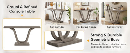 Tribesigns Farmhouse Console Table - 55 Inch Wood Sofa Table - Entryway Table - Industrial Rustic Narrow Hallway Tables