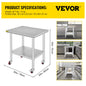 Stainless Steel Kitchen Work Space 2 Shelves, Moveable