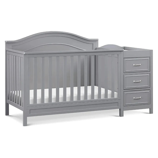 Charlie 4-in-1 Convertible Baby Crib w/Changing Table - Wooden Toddler Bed, Daybed & Twin Bed Conversion - GREENGUARD Gold Cert