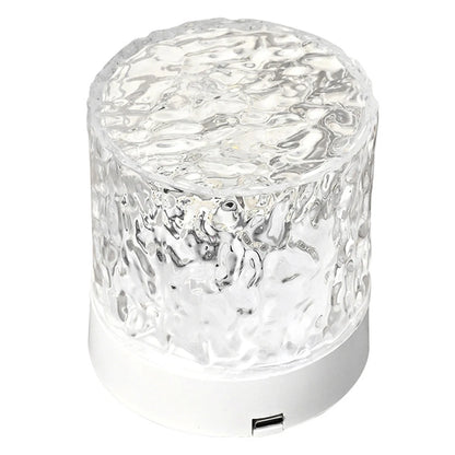 Water Ripple Night Light Touch Control Rotating Water Wave Lamp Projector USB Rechargeable Atmosphere Crystal Lamp Room Decor