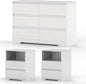 3 Pcs Bedroom Set - Rustic Wood 6 Drawer Dresser and Nightstands