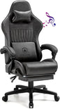 Gaming Chair - Computer Chair with Footrest and Bluetooth Speakers - High Back Ergonomic Chair