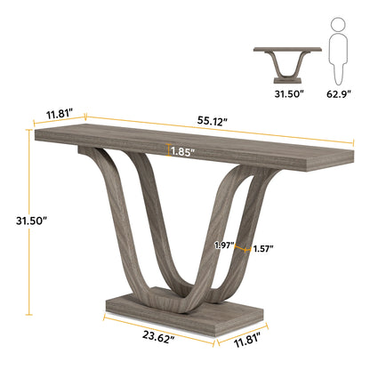 Tribesigns Farmhouse Console Table - 55 Inch Wood Sofa Table - Entryway Table - Industrial Rustic Narrow Hallway Tables