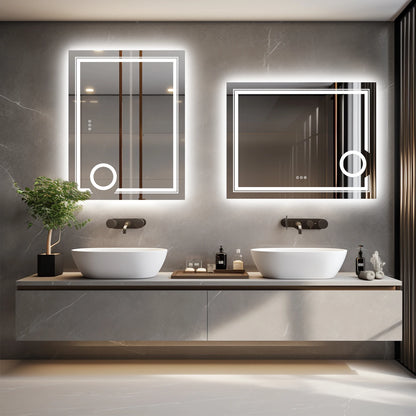 LUVODI LED Mirror Bathroom Wall Mounted Magnifying Mirror - For Washroom, Shower, Vanity, Makeup or Shaving Mirrors