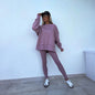 Women's Spring and Autumn Sports Hoodie - Long Sleeve - Solid Color Hoodie - Casual & Two Piece Set