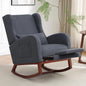 Rocking Chair with Foot Rest - Wingback Nursery Rocking Chair - Teddy Nursing Rocker Chair with Pillow