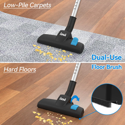 Vacuum Cleaner - Corded INSE I5 18Kpa Powerful Suction - 600W Motor Stick Handheld Vaccum Cleaner for Home - Attachments