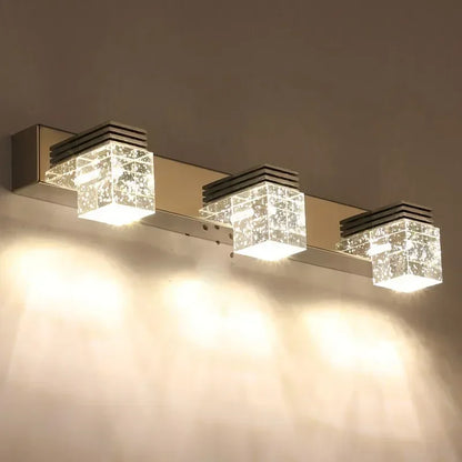 LED Wall Lights Crystal Sconce For Bathroom, Touch On/Off Light