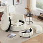 Swivel Accent Barrel Chair for Living Room - Oversized Swivel Round Chair with Storage - Chaise Lounge with Removable Pillows
