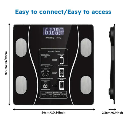 Smart Body Fat Scale - Wireless LED Digital - Bathroom Weight Scale - Body Composition Analyzer
