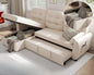 L Shaped Living Room Sectional Sofas - 87" Sleeper Sofa Bed with Side Pocket & Charging Station - Removable Backrest