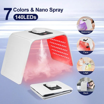 Photon LED Face Mask - 7 Light Colors - Nano Spray - Beauty Machine, Deep Moisturize, Skin Care, Home Use, LED Beauty Mask