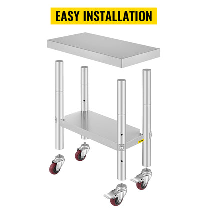 Stainless Steel Kitchen Work Space 2 Shelves, Moveable